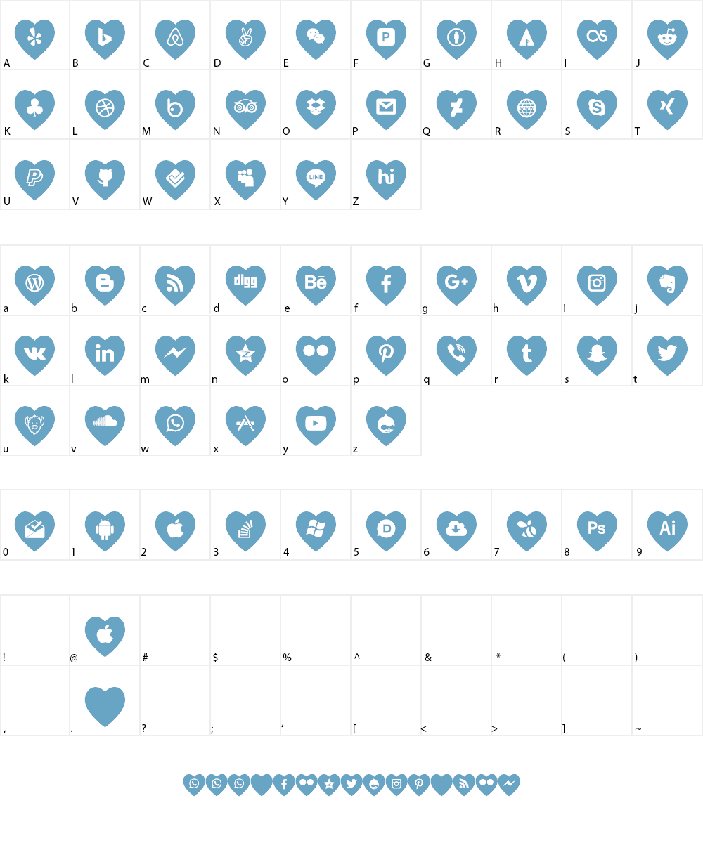 love social media Font Character